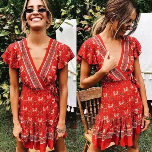 - ❤️Bohemian Wrap Dress - Picture 3 of 5